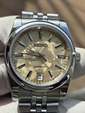 New Seiko Mod 36mm Automatic Watch Champane Texxtured Dial